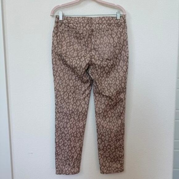 Boston Proper Printed Slim Straight Pants Taupe Beige Size 8 Cotton Blend - Picture 5 of 7